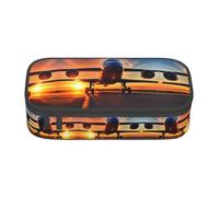 LLOTPQ Astuccio per matite colorate con stampa di chitarre acustiche e chitarre, organizer per penne per ragazze e ragazzi, materiale scolastico, cancelleria e uso ufficio, Aereo Tramonto Cielo