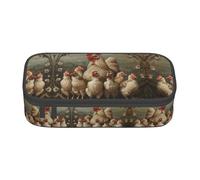 LLOTPQ Astuccio per matite con stampa di galline, organizer per penne per ragazze e ragazzi, materiale scolastico, cancelleria e uso ufficio, Una fuga di polli, Taglia unica, Zaino per la scuola