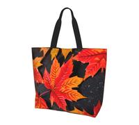 LLOTPQ Bella borsa a tracolla con stampa aeroplano cielo - Borse tote per donne, accessori per shopping e viaggi, perfetta per la vita quotidiana e altro ancora, Foglie Rosse, Taglia unica