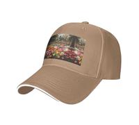LLOTPQ Berretto da baseball nero per uomo e donna - cappello casual alla moda con stampa tulipano giardino per il tempo libero, fitness running e cappello da viaggio, Naturale, Taglia unica