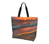 LLOTPQ Borsa a tracolla con stampa 3D Graphics Universe Space - Borse tote da donna, accessori per shopping e viaggi, perfetta per la vita quotidiana e altro ancora, Tramonto alla spiaggia, Taglia