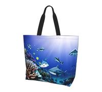 LLOTPQ Borsa a tracolla con stampa campo da golf, borse tote da donna, accessori per shopping e viaggi, perfetta per la vita quotidiana e altro ancora, Squalo Nuoto Sotto Il, Taglia unica