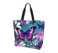 LLOTPQ Borsa a tracolla con stampa di cani Corgi - Borse da donna, accessori per shopping e viaggi, perfetta per la vita quotidiana e altro ancora, Farfalla viola e fiori, Taglia unica