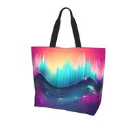 LLOTPQ Borsa a tracolla con stampa di fiori di ibisco - Borse tote da donna, accessori per shopping e viaggi, perfetta per la vita quotidiana e altro ancora, Cool Music Sound Wave, Taglia unica
