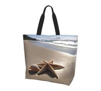 LLOTPQ Borsa a tracolla con stampa di stelle marine e conchiglie sabbiose - Borse tote da donna, accessori per shopping e viaggi, perfetta per la vita quotidiana e altro ancora, Spiaggia Sabbiosa