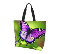 LLOTPQ Borsa a tracolla con stampa di zucca di Halloween con fantasma verde, borse da donna, accessori per shopping e viaggi, perfetta per la vita quotidiana e altro ancora, Farfalla viola., Taglia