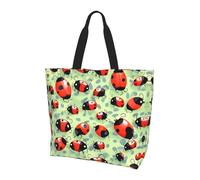 LLOTPQ Borsa a tracolla con stampa di zucca di Halloween con fantasma verde, borse da donna, accessori per shopping e viaggi, perfetta per la vita quotidiana e altro ancora, Cartone animato coccinelle