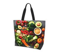 LLOTPQ Borsa a tracolla con stampa fenicottero ananas, borse da donna, accessori per shopping e viaggi, perfetta per la vita quotidiana e altro ancora, Alimenti sani., Taglia unica