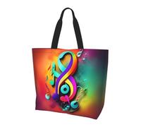LLOTPQ Borsa a tracolla con stampa galassia rossa e blu, borse da donna, accessori per shopping e viaggi, perfetta per la vita quotidiana e altro ancora, Note musicali colorate., Taglia unica