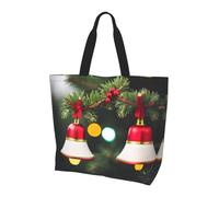 LLOTPQ Borsa a tracolla con stampa galassia rossa e blu, borse da donna, accessori per shopping e viaggi, perfetta per la vita quotidiana e altro ancora, Albero di Natale e Campana, Taglia unica