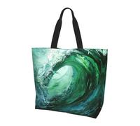 LLOTPQ Borsa a tracolla con stampa matematica - Borse tote da donna, accessori per shopping e viaggi, perfetta per la vita quotidiana e altro ancora, Ocean Green Wave Surf, Taglia unica