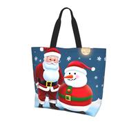 LLOTPQ Borsa a tracolla con stampa tè pomeridiano - Borse tote da donna, accessori per shopping e viaggi, perfetta per la vita quotidiana e altro ancora, Babbo Natale e pupazzo di neve., Taglia unica