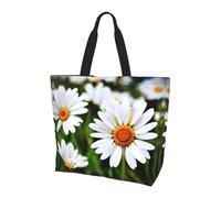 LLOTPQ Borsa a tracolla con stampa tè pomeridiano - Borse tote da donna, accessori per shopping e viaggi, perfetta per la vita quotidiana e altro ancora, Margherita Bianca Fiori, Taglia unica