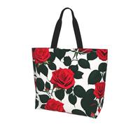 LLOTPQ Borsa a tracolla con stampa tè pomeridiano - Borse tote da donna, accessori per shopping e viaggi, perfetta per la vita quotidiana e altro ancora, Rosa Rossa Rustica, Taglia unica