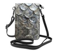 LLOTPQ Borsa a tracolla in pelle argentata con stampa a squame di pesce, piccola borsa a tracolla in pelle da donna, perfetta per la vita quotidiana