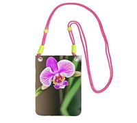 LLOTPQ Borsa a tracolla nera con stampa orchidea, tracolla universale, ideale per pendolari, shopping, Fucsia, Taglia unica