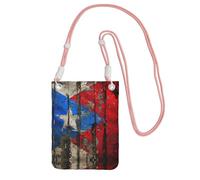 LLOTPQ Borsa a tracolla nera per cellulare, con stampa di bandiera di Puerto Rico, borsa a tracolla universale, ideale per pendolari, shopping, rosa, Taglia unica
