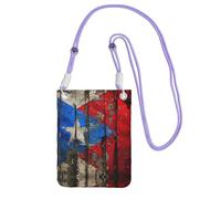 LLOTPQ Borsa a tracolla nera per cellulare, con stampa di bandiera di Puerto Rico, borsa a tracolla universale, ideale per pendolari, shopping, Viola, Taglia unica