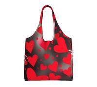 LLOTPQ Borsa tote in tela stampata con stelle marine e conchiglie - Borse della spesa da donna, borsa tote per shopping, viaggi, spiaggia e uso quotidiano, Cuori Rossi Fuochi D'artificio, Taglia unica