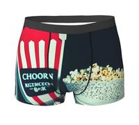 LLOTPQ Boxer da uomo, leggeri, elasticizzati, con stampa a ciabatta e popcorn, con ampia fascia in vita, per l'uso quotidiano, Nero , M