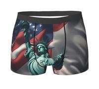 LLOTPQ Boxer da uomo, leggeri, elasticizzati, con stampa Statua della Libertà, con ampia cintura in vita, per l'uso quotidiano, Nero , XL