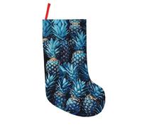 LLOTPQ Calze natalizie con stampa ananas blu, 45,7 cm, decorazione per feste, perfette per appendere il camino e l'albero di Natale
