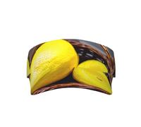 LLOTPQ Cappello con visiera parasole con stampa di foglie di palma e fenicotteri, leggero, a tesa larga, perfetto per sport, spiaggia, attività all'aperto, Un cestino Limone, Taglia unica