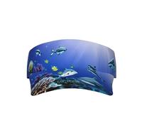 LLOTPQ Cappello con visiera parasole con stampa Merry Christmas Day - leggero, a tesa larga, perfetto per sport, spiaggia, attività all'aperto, Squalo Nuoto Sotto Il, Taglia unica