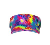 LLOTPQ Cappello con visiera parasole con stampa Merry Christmas Day - leggero, a tesa larga, perfetto per sport, spiaggia, attività all'aperto, Motivo con tintura a nodo., Taglia unica