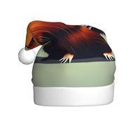 LLOTPQ Cappello da Babbo Natale per adulti, unisex, con stampa illustrativa di porcellino d'India, perfetto per feste, Capodanno