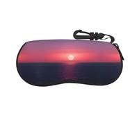 LLOTPQ Custodia per occhiali colorata con stampa tie dye, custodia protettiva per occhiali con cerniera morbida, portafoglio multiuso e borsa per gioielli, Ippea Luna Brillante al Mare, Taglia unica