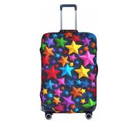LLOTPQ Custodia protettiva per valigia, con stampa di stelle colorate, per donne e ragazze, accessori da viaggio, etichette estetiche, bianco, XL