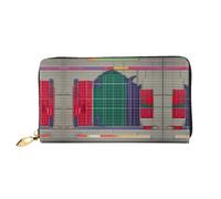 LLOTPQ Elegante portafoglio in pelle con stampa Torre Eiffel con ombrello rosso, pochette lunga da donna, portafoglio a due ante con tasca portamonete, Matematica scolastica, One Size