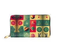 LLOTPQ Elegante portafoglio in pelle con stampa Torre Eiffel con ombrello rosso, pochette lunga da donna, portafoglio a due ante con tasca portamonete, Scuola Matematica Simboli, One Size