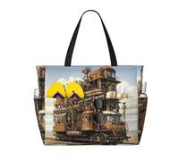 LLOTPQ Grande capacità divertente stampa rane spiaggia viaggio Tote Bag - pieghevole, perfetta per vacanze in famiglia e uso quotidiano, Trasporti diversificati, Taglia unica