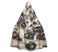 LLOTPQ Halloween Cuori Rossi Stampa Fuochi D'artificio Mantello Con | Strega Capa Decorativo Comfort Jedi Mago Mago Festa Pasqua Carnevale Comico Hobbit Unisex Natale