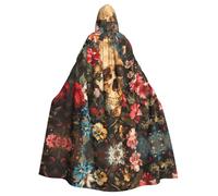 LLOTPQ Halloween Farfalla Stampa Colorata Con Cappuccio Mantello Cosplay | Strega Capa Decorativo Comfort Jedi Mago Mago Festa Pasqua Carnevale Comico Hobbit Unisex Natale