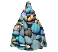 LLOTPQ Halloween fuochi d'artificio stampa mantello con cappuccio Cosplay | Strega Capa Decorativo Comfort Jedi Mago Mago Festa Pasqua Carnevale Comico Hobbit Unisex Natale