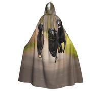 LLOTPQ Halloween Spiaggia e mare Stampa Mantello Con Cappuccio Cosplay Robe | Strega Capa Decorativo Comfort Jedi Mago Mago Festa Pasqua Carnevale Comico Hobbit Unisex Natale