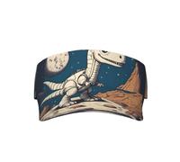 LLOTPQ Introduzione di varie verdure stampa protezione solare visiera cappello - leggero, tesa larga - perfetto per sport, spiaggia, attività all'aperto, Divertente astronauta Dinosaur Rocke, Taglia
