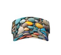LLOTPQ Introduzione di varie verdure stampa protezione solare visiera cappello - leggero, tesa larga - perfetto per sport, spiaggia, attività all'aperto, Spiaggia Ciottoli Colorati, Taglia unica