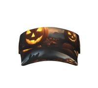 LLOTPQ Introduzione di varie verdure stampa protezione solare visiera cappello - leggero, tesa larga - perfetto per sport, spiaggia, attività all'aperto, Zucca di Halloween1, Taglia unica