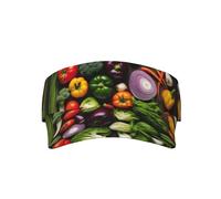 LLOTPQ Introduzione di varie verdure stampa protezione solare visiera cappello - leggero, tesa larga - perfetto per sport, spiaggia, attività all'aperto, Introduzione di varie verdure, Taglia unica