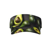 LLOTPQ Introduzione di varie verdure stampa protezione solare visiera cappello - leggero, tesa larga - perfetto per sport, spiaggia, attività all'aperto, Motivo frutta avocado, Taglia unica
