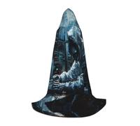 LLOTPQ L Halloween Capo con cappuccio - Unisex Hacker Attack Stampa Cosplay Robe per Natale, Víspera de Todos los Santos, Witch