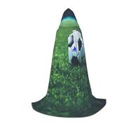 LLOTPQ L Halloween Capo con cappuccio - Unisex Soccer Ball On Grassy Print Cosplay Robe per Natale, Víspera de Todos los Santos, Witch