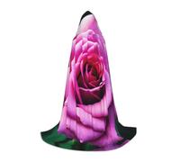 LLOTPQ L Halloween Capo con cappuccio - Unisex Viola Rosa Fiore Stampa Cosplay Robe per Natale, Víspera de Todos los Santos, Witch