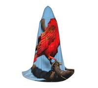LLOTPQ M Halloween Capo con cappuccio - Unisex Bella rosso uccello stampa Cosplay Robe per Natale, Víspera de Todos los Santos, Witch