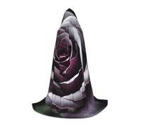LLOTPQ M Halloween Capo con cappuccio - Unisex Gothic Rose Flower Print Cosplay Robe per Natale, Víspera de Todos los Santos, Witch