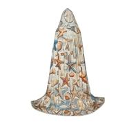 LLOTPQ M Halloween Capo con cappuccio - Unisex Starfish and Seashell Pattern Print Cosplay Robe for Christmas Víspera de Todos los Santos, Witch